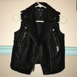 Black leather vest